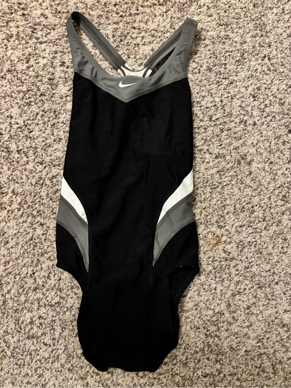 Nike Black & Gray One-Piece Swimsuit